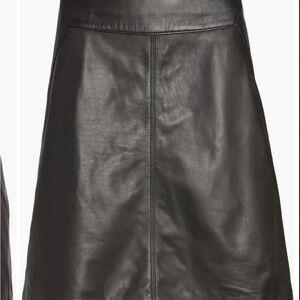 Halogen Black Faux-Leather A-Line Skirt